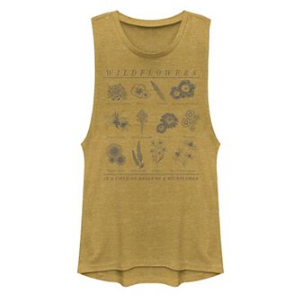 Juniors' Wildflowers Muscle Graphic Tank Top