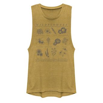Juniors' Wildflowers Muscle Graphic Tank Top