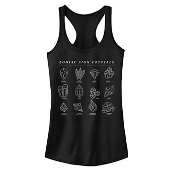 Juniors' Zodiac Sign Crystals Graphic Tank Top