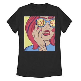 Juniors' Extra Pop Art Girl Graphic Tee
