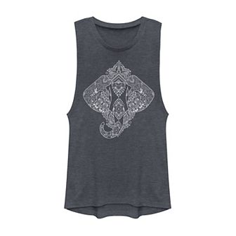 Juniors' Fifth Sun Elephant Henna Muscle Tank Top