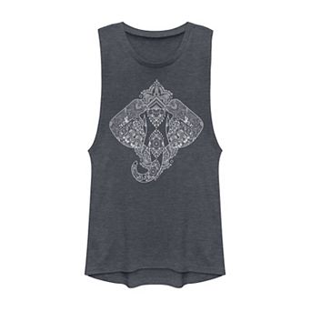 Juniors' Fifth Sun Elephant Henna Muscle Tank Top