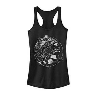 Juniors' Solar System Bubbles Tank Top