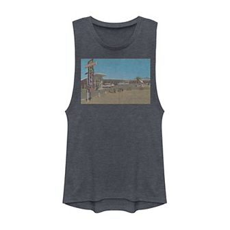 Juniors' Retro Desert Motel Photograph Muscle Tank Top