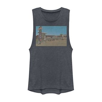 Juniors' Retro Desert Motel Photograph Muscle Tank Top