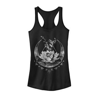 Juniors' Lotus Flower Crescent Moon Tank Top
