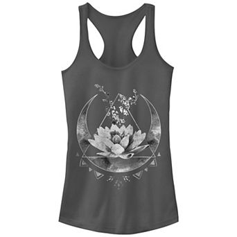 Juniors' Lotus Flower Crescent Moon Tank Top