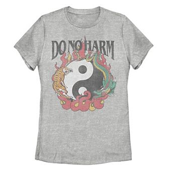 Juniors' Do No Harm Dragon Tiger Yin Yang Graphic Tee