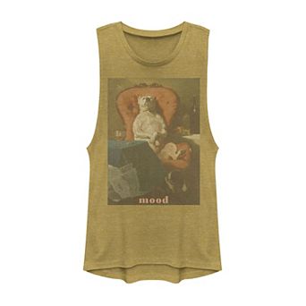 Juniors' Dog Mood Painting Muscle Graphic Tank Top