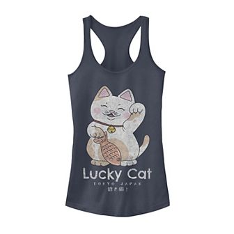 Juniors' Lucky Cat Tokyo Japan Tank Top