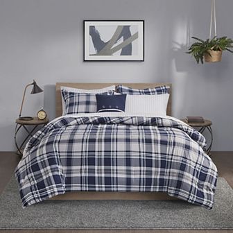 Madison Park Essentials Paton Reversible Comforter Set with Bed Sheets and Throw Pillow