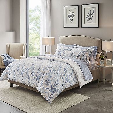 Madison Park Essentials Thelma Reversible Comforter Set with Bed Sheets and Throw Pillow