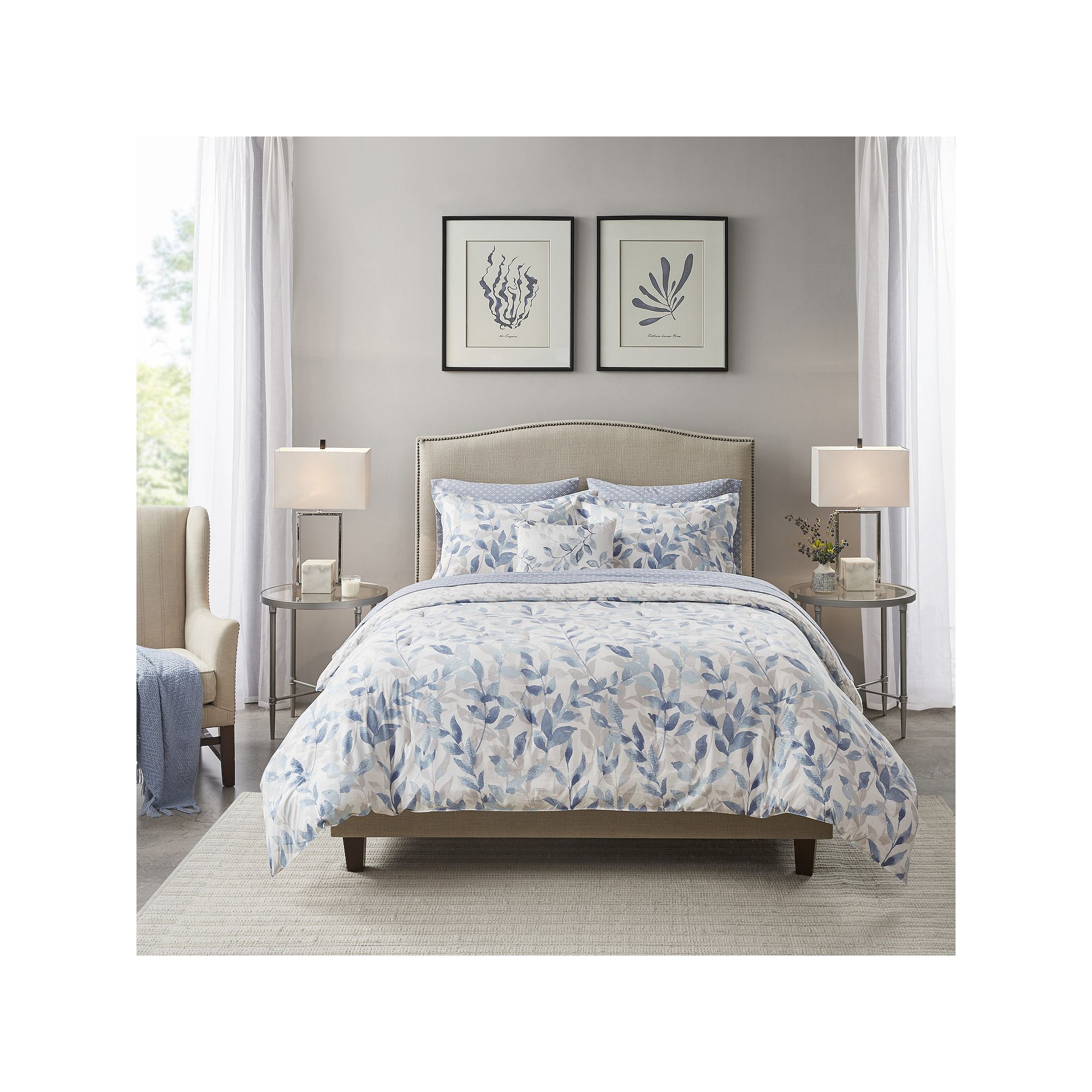 Madison Park Essentials Thelma Reversible Comforter Set with Bed Sheets and