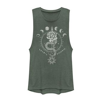 Juniors' "Cosmic Dreamer" Graphic Muscle Tank Top