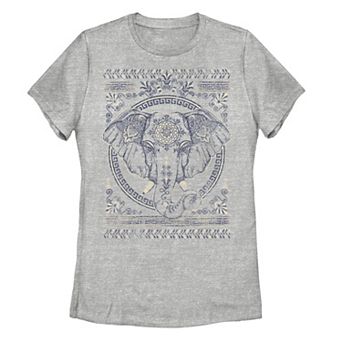 Juniors' Elephant Gold Highlights Graphic Tee