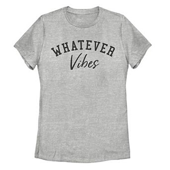 Juniors' "Whatever Vibes" Text Graphic Tee