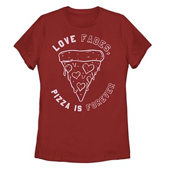 Juniors' "Love Fades Pizza Is Forever" Graphic Tee