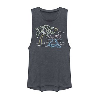 Juniors' Vacay Mood Ocean Doodle Graphic Tank Top