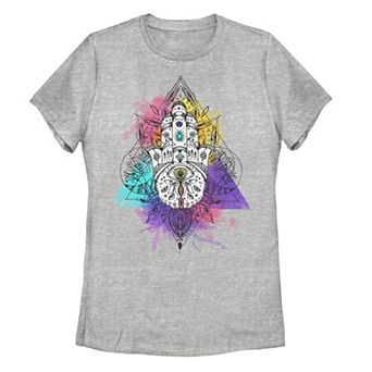 Juniors' Hamsa Colorful Geometric Design Graphic Tee