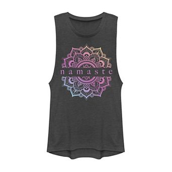 Juniors' "Namaste" Lotus Gradient Muscle Tank Top