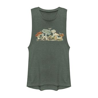 Juniors' Vintage Mushroom Portrait Muscle Tank Top