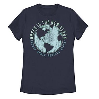 Juniors' Fifth Sun Green Is The New Black Earth Portrait Graphic Tee