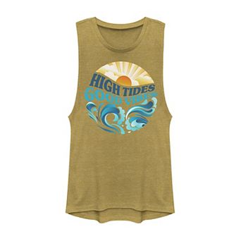 Juniors' High Tides Good Vibes Beach Muscle Tank Top