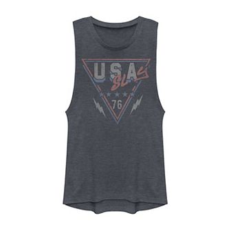 Juniors' "U.S.-Slay" Triangle Logo Muscle Tank Top