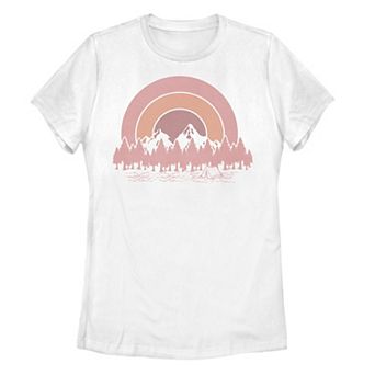 Juniors' Mountain Range Sunset Graphic Tee
