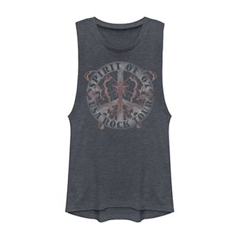 Juniors' "Spirit of '67 USA Rock Tour" Logo Muscle Tank Top