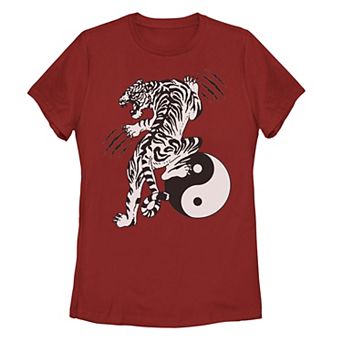 Juniors' Yin-Yang Tiger Graphic Tee