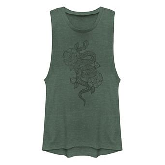 Juniors' Snake Muscle Tank Top