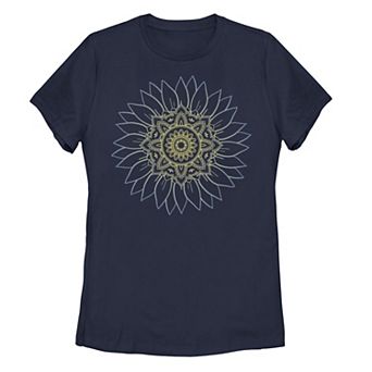 Juniors' Henna Sunflower Tee