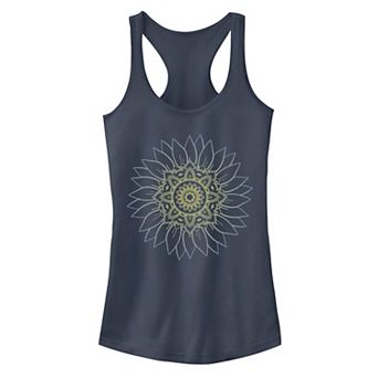Juniors' Henna Style Sunflower Gradient Graphic Tank Top
