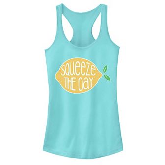 Juniors' Lemon "Squeeze the Day" Graphic Tank Top