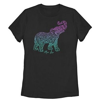 Juniors' "More Love" Gradient Elephant Graphic Tee