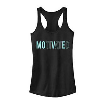 Juniors' "Motivated" Wordplay Tank Top
