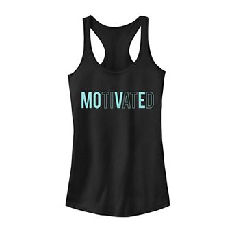 Juniors' "Motivated" Wordplay Tank Top