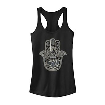 Juniors' Hamsa Lotus Design Tank Top