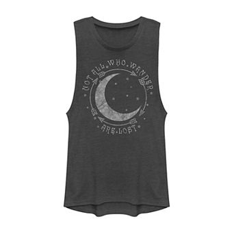 Juniors' "Not All Who Wander Are Lost" Muscle Tank Top