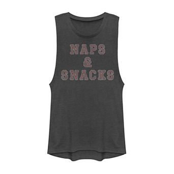 Juniors' Naps And Snacks Muscle Tank Top
