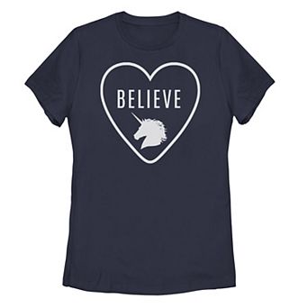 Juniors' Believe In Unicorns Graphic Tee