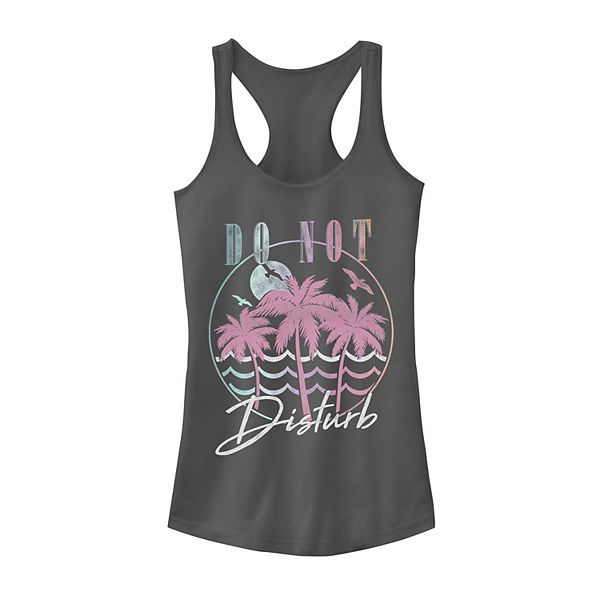 Juniors' Do Don't Disturb Pastel Gradient Retro Beach Graphic Tank