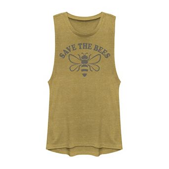 Juniors' Save The Bees Graphic Muscle Tank Top