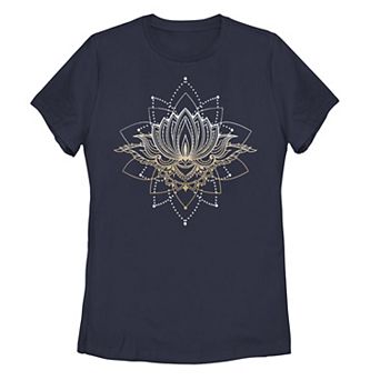 Juniors' Lotus Line Art Graphic Tee