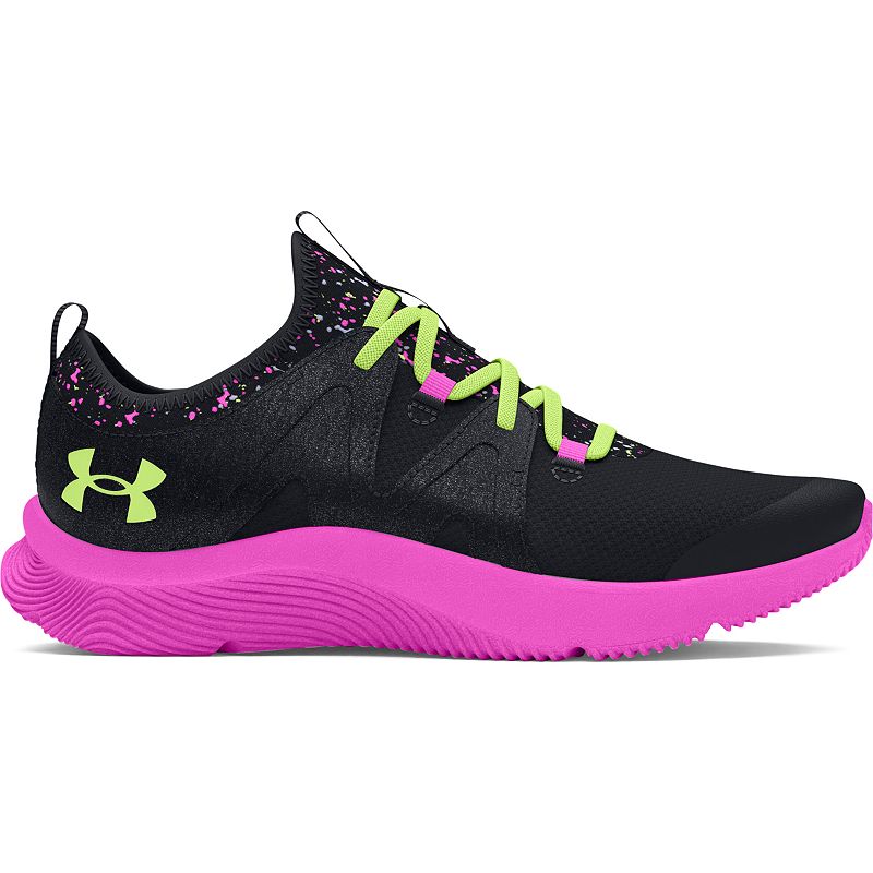 Under Armour Infinity 3 Grade School Kids' Running Shoes, Boy's, Size: 4, Vivid Pink Green