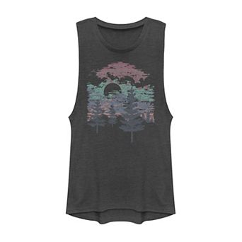 Juniors' Great Mountains Multicolor Sketch Graphic Muscle Tank Top