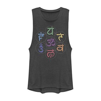 Juniors' 7 Chakra Circles Linked Graphic Muscle Tank Top