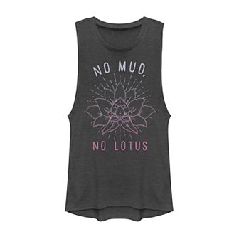 Juniors' No Mud No Lotus Gradient Graphic Muscle Tank Top