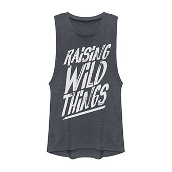 Juniors' Raising Wild Things Graphic Muscle Tank Top